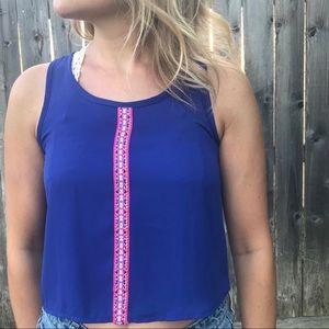 Embroidered crop top